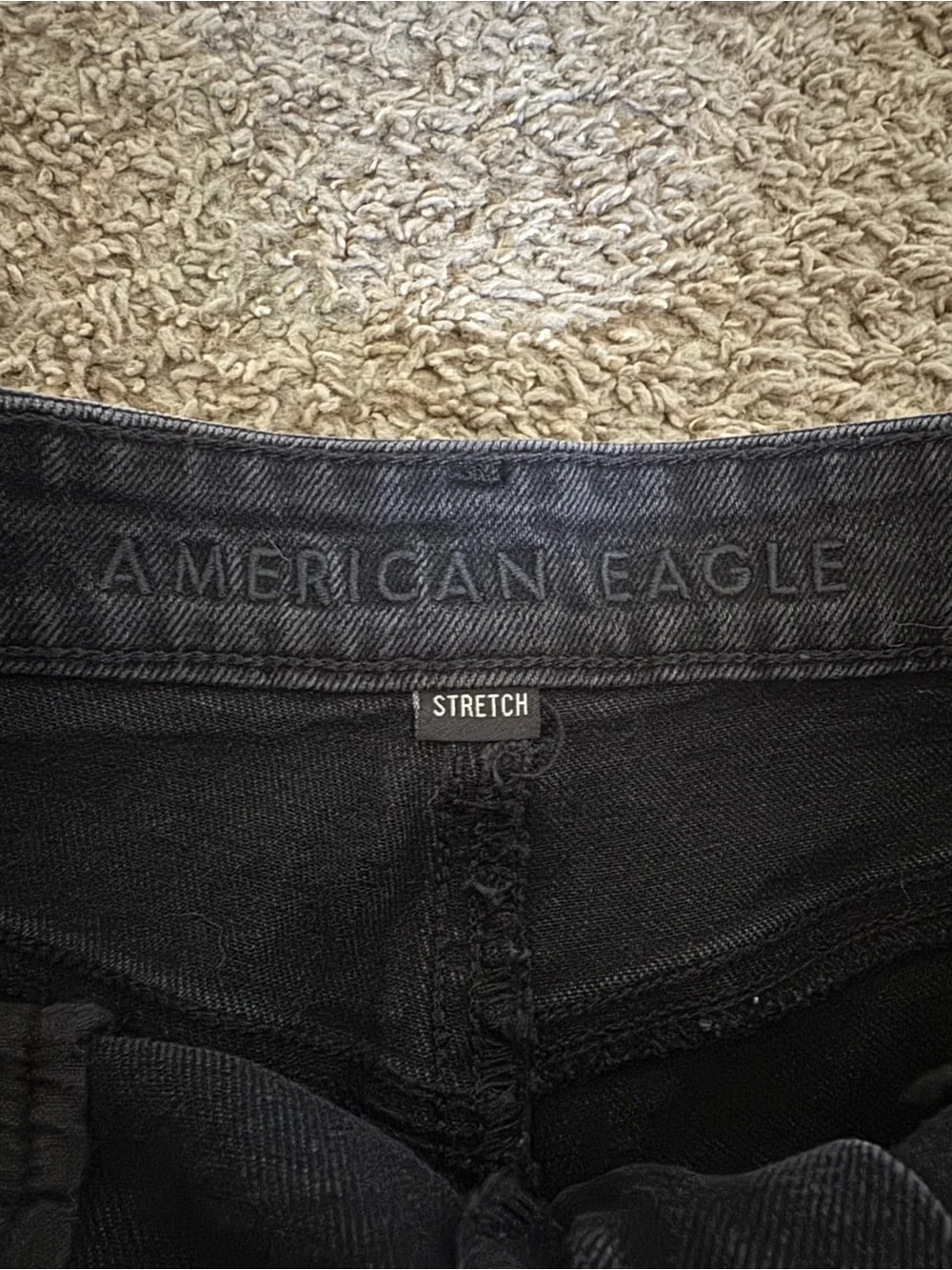 American Eagle Outfitters Stretch Black High Rise Shorts Denim Cutoff Size 4